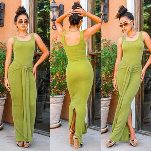 Self tie maxi dress